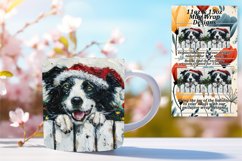 Sublimation Holiday Mug Wrap Winter Peeking Dog Pattern Product Image 1