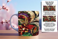 Abstract Mosaic Flower Mug Wrap Art 11oz 15oz Product Image 1
