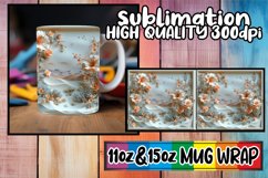 Floral Fantasy: 3D Flower Pattern Mug Wrap Product Image 1