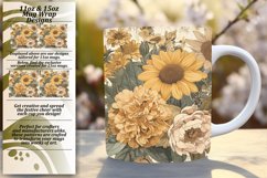 Radiant Retro Blossom Mug Wrap Art Product Image 1