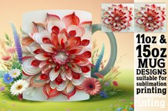 Vibrant 3D Floral Petal Mug Wrap Design 11oz 15oz Product Image 1