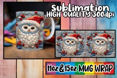 Christmas Owl Wrap for 11oz 15oz Mug Sublimation Product Image 1