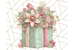 Pastel Christmas Clipart, Mint and Blush Holiday PNG Product Image 2