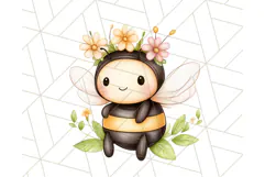 Adorable Bee Clipart PNG, Kawaii Bumblebee Illustrations Product Image 2