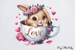 Valentines Day Bunny Cups Clipart PNG Product Image 1