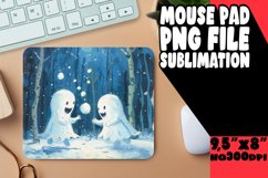 Fun Spooky Ghost Mouse Pad Design PNG Product Image 1