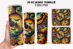 Bats Skinny Tumbler 20oz Wrap Design, Halloween Tumbler PNG Product Image 1