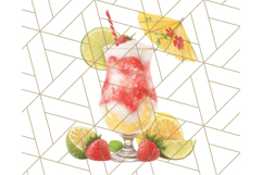 Strawberry Red Lemon Yellow Summer Clipart PNG, Summer Icons Product Image 2