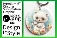Watercolor Animals and Flowers Round Design Art PNG Product Image 1
