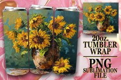Flower Oil Paint Tumbler Wrap - Sublimation Product Image 1