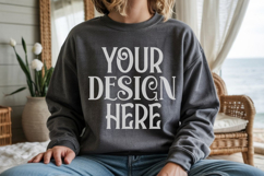 Dark Heather Gildan 18000 Sweatshirt Model Mockups, Product Image 1