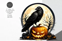 Halloween clipart, Raven clipart, Gothic clipart, Product Image 1