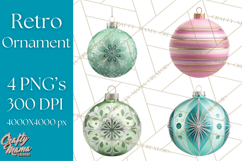Retro Ornament Clipart PNG, Vintage Christmas Clip Art Product Image 1