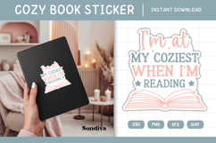 Printable Cozy Book Lover Sticker | I&#039;m At My Coziest Product Image 1