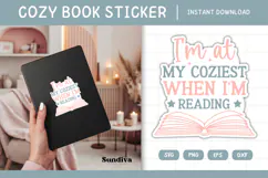 Printable Cozy Book Lover Sticker | I'm At My Coziest Product Image 1