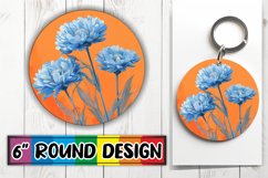 Floral Fancy Sublimation Options - Keychain &amp; Car Coaster Product Image 1