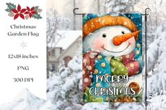 Merry Christmas Snowman Garden Flag, Winter Garden Flag Product Image 1