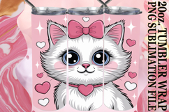 RADIANT SMILES 20oz TUMBLER WRAP, Valentines Cat Product Image 1