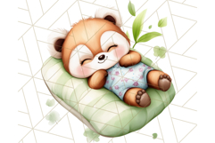 Sleeping Baby Animals PNG, Cozy Pajama Bedtime Clipart Png Product Image 2