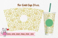 Rose svg for Full Wrap Venti Cold Cup 24 oz Product Image 2