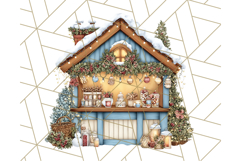 Cozy Christmas Market Stall Clipart PNG, Holiday Art Png Product Image 2