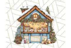 Cozy Christmas Market Stall Clipart PNG, Holiday Art Png Product Image 2