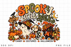 Spooky Little Walk PNG, Cute Ghost Dog Cat Halloween Product Image 2