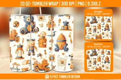 Children Toys Tumbler Wrap Designs, Sublimation Wrap Product Image 1