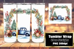 Christmas Wreath, 20OZ Tumbler Sublimation Wrap Product Image 1
