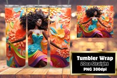 3D Melanin Portrait Tumbler 20oz Sublime Wrap Product Image 1