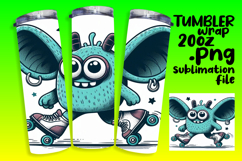 VIBRANT 20oz Tumbler Wrap for Sublimation , Monster Product Image 1