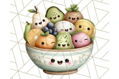 Fruit Doodles Clipart, Cute Cartoon Fruit PNG, Kawaii Food Product Image 2