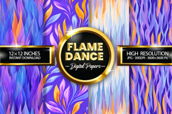 Flame Dance Digital Papers - 04 variations Product Image 1