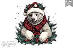 Christmas Bear Clipart Design - High Quality 300 Dpi Product Image 1
