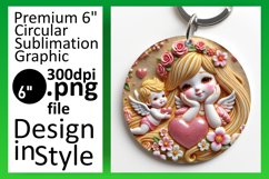 Glamorous Round Design for Sublimation , 3D Cupid Product Image 1