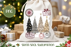 Boho Christmas Trees Santa Sack PNG, Christmas PNG Product Image 1