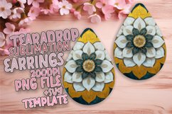 Artful Teardrop Earrings Sublimation Design , Mandala Product Image 1
