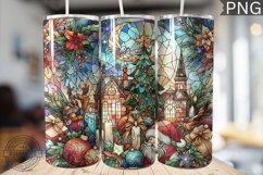 Watercolor Christmas Tumbler Wrap - High Quality 300 Dpi Product Image 1