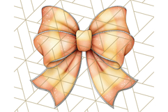 Muted Halloween Bow Clipart, Fall Ribbon PNG Autumn Hair Bow Product Image 2