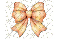 Muted Halloween Bow Clipart, Fall Ribbon PNG Autumn Hair Bow Product Image 2