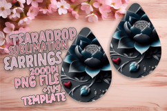 Chic Teardrop Earrings Template Art , 3D Flower Product Image 1
