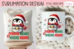 Cute winter sublimation PNG, Penguin Christmas shirt design Product Image 3