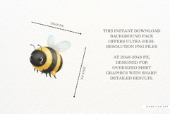 Watercolor Spring Bees PNG Product Image 2