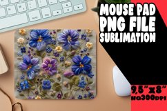 Embroidered Petal Extravaganza: Sublimation Mouse Pad Product Image 1