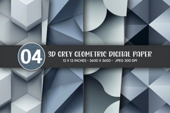 3D Grey Geometric Digital Paper Product Image 1