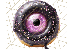 Realistic Halloween Donut Clipart PNG, Spooky Cute Sweets Product Image 2