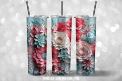 3D Paper Floral Tumbler Sublimation Designs Product Image 2