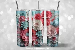 3D Paper Floral Tumbler Sublimation Designs Product Image 2