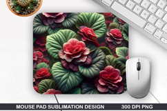 3D Flowers Mouse Pad Sublimation, Flowers Mouse Pad PNG Product Image 1