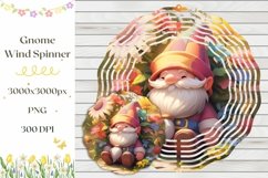 Floral Gnome Wind Spinner, Spring Wind Spinner Sublimation Product Image 1
